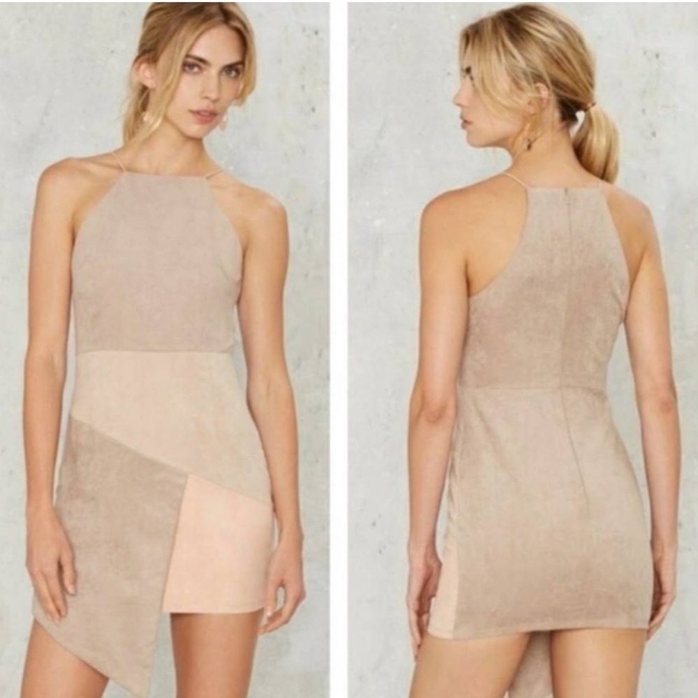 Asymmetrical Rare London faux suede dress small